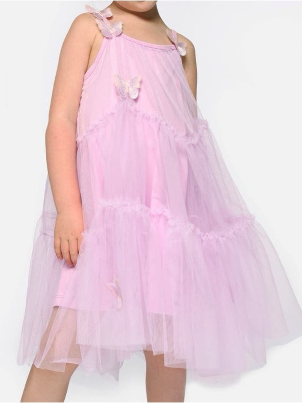 Truly Me by Sara Sara Toddler Fairy Butterfly Tulle Dress Layered Mesh Pink 2T